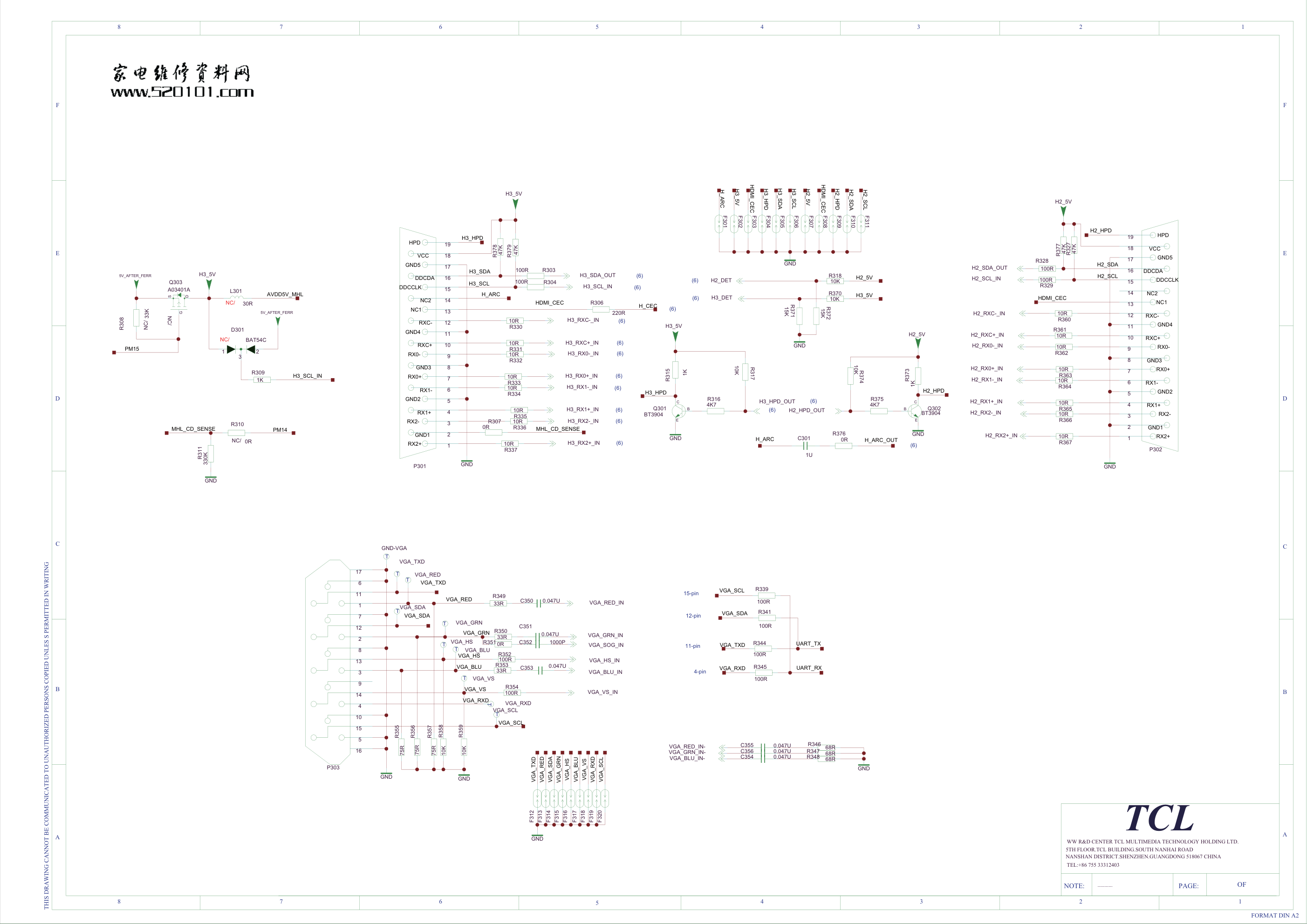TCL L42E5300D液晶电视(MS801机芯)电路原理图-4 TCL L42E5300D液晶电视(MS801机芯)电路原理图-4