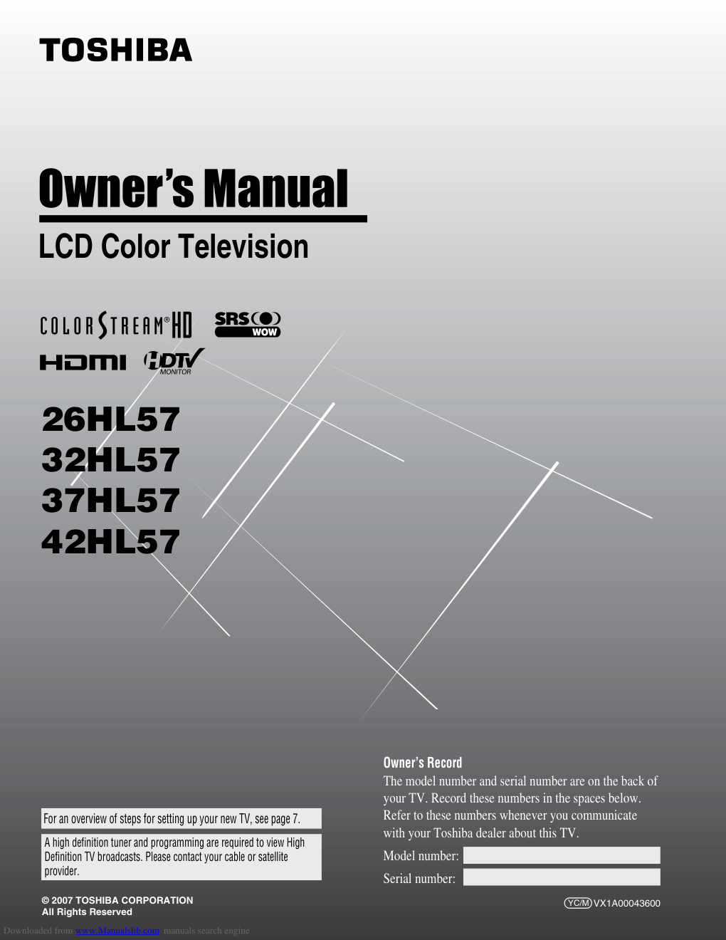 松下42HL57液晶彩电使用手册-0 松下42HL57液晶彩电使用手册-0