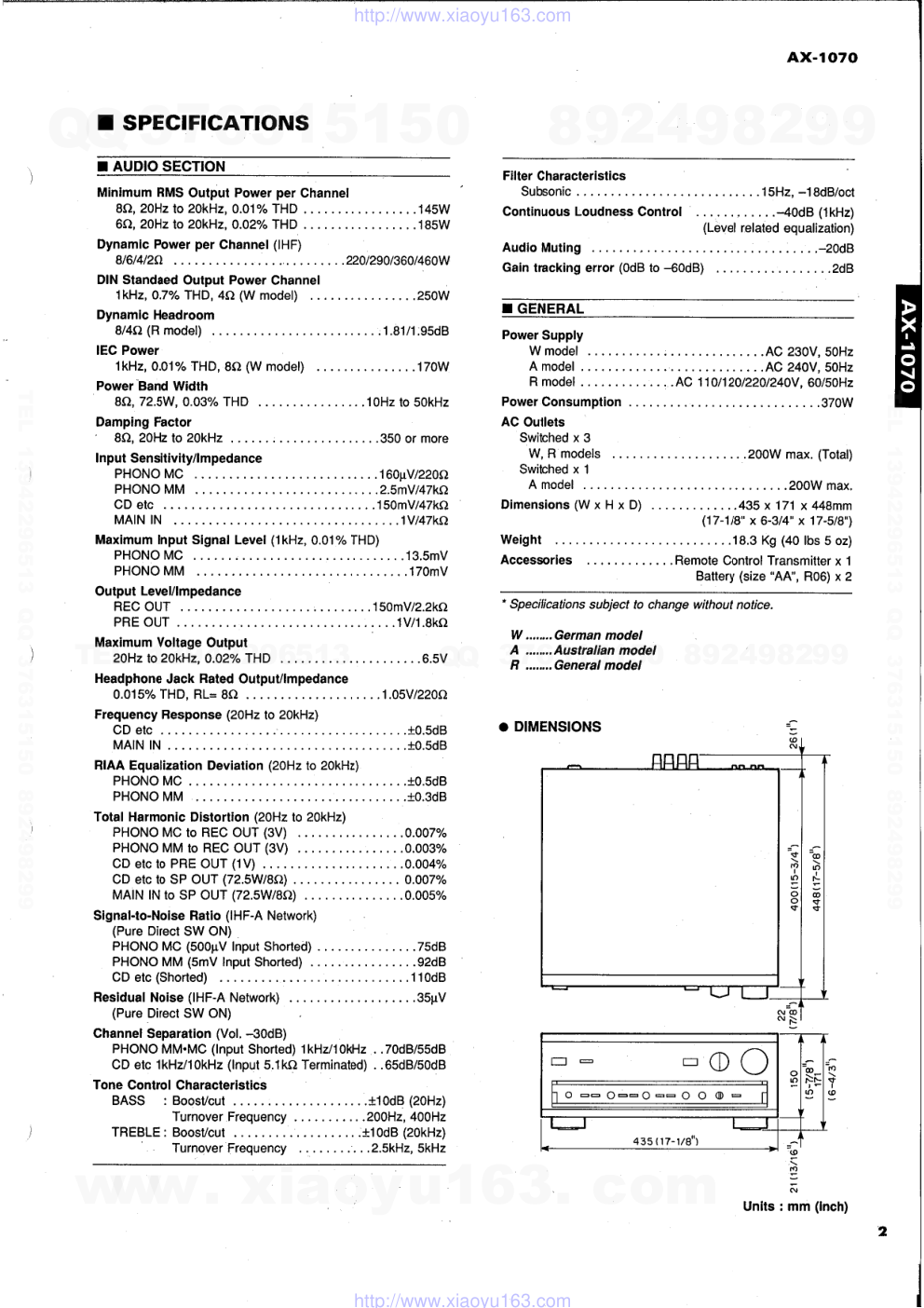 雅马哈YAMAHA AX-1070电路原理图-2 雅马哈YAMAHA AX-1070电路原理图-2