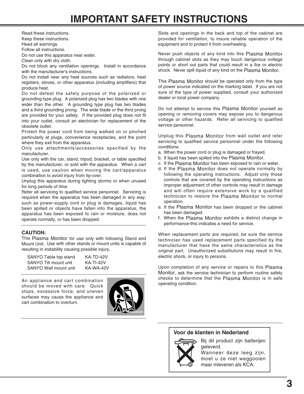 三洋PDP-42WV1等离子彩电使用手册-2 三洋PDP-42WV1等离子彩电使用手册-2