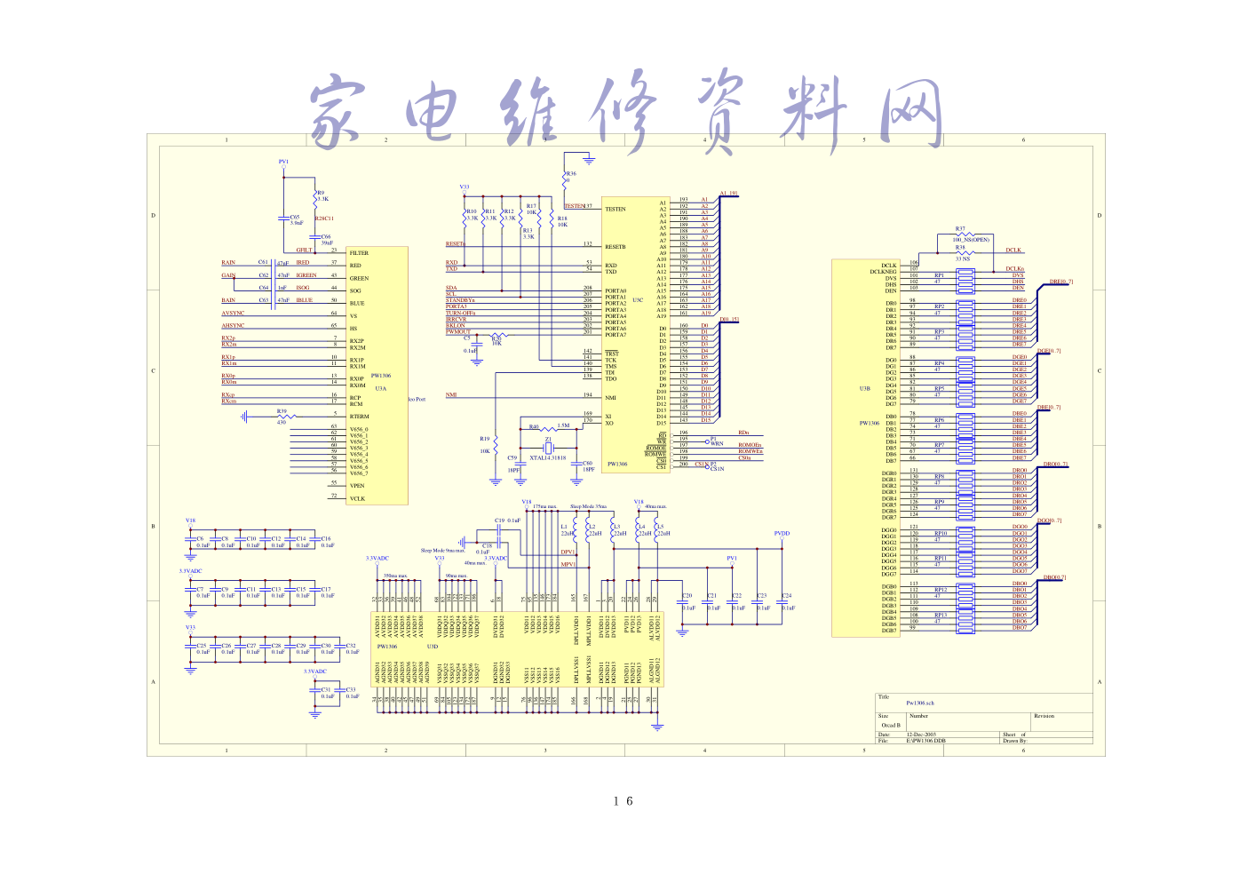 海尔L20AV6-A0彩电图纸-1 海尔L20AV6-A0彩电图纸-1