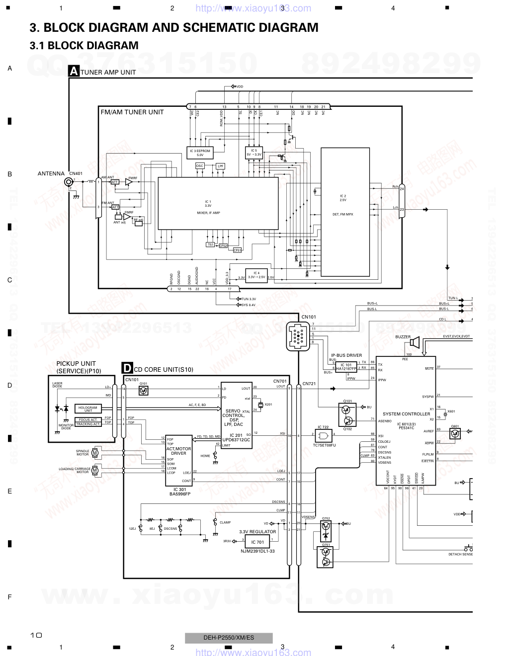 先锋PIONEER DEH-P2550XNES电路图-9 先锋PIONEER DEH-P2550XNES电路图-9