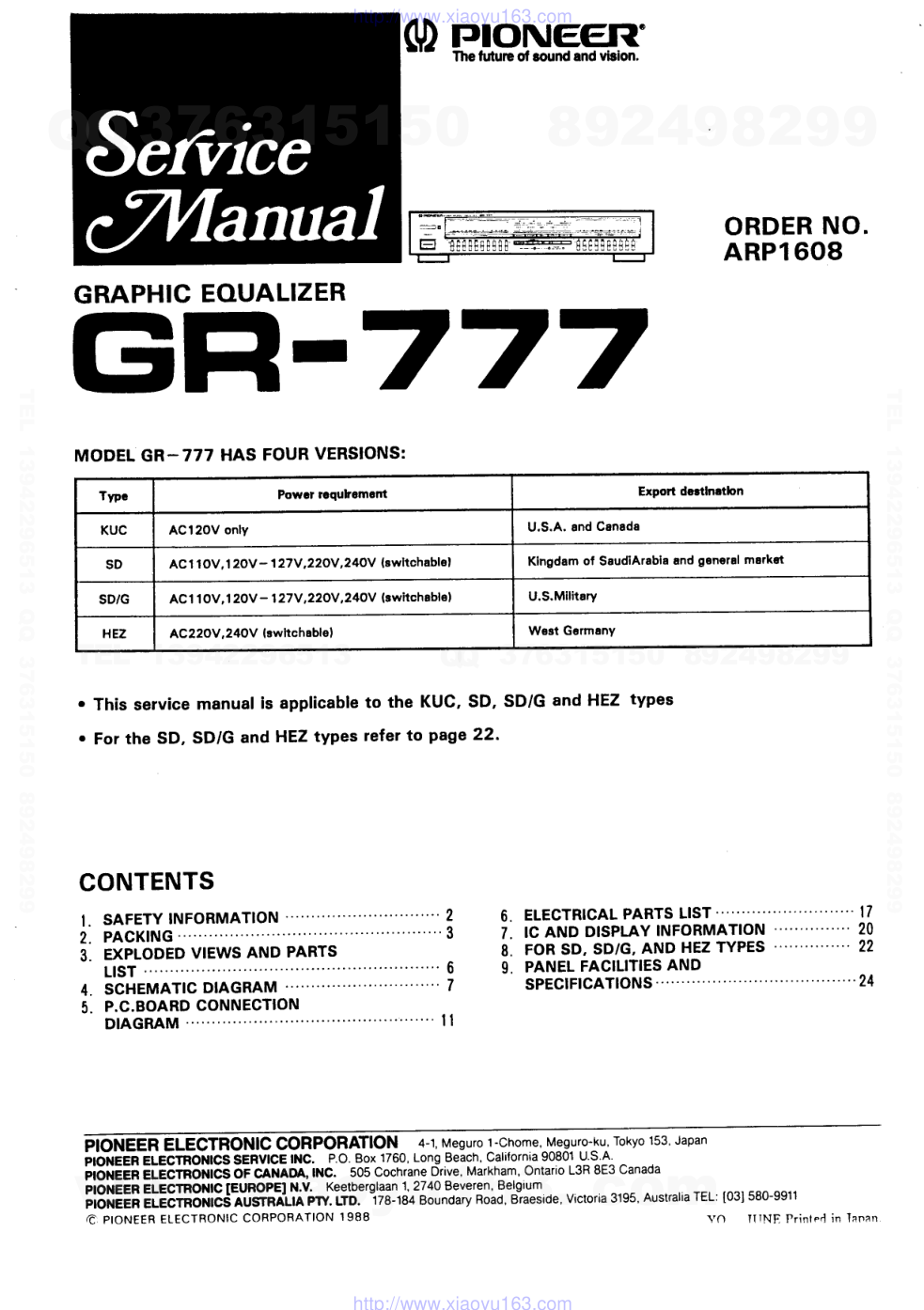 先锋PIONEER GR-777音响电路图-0 先锋PIONEER GR-777音响电路图-0