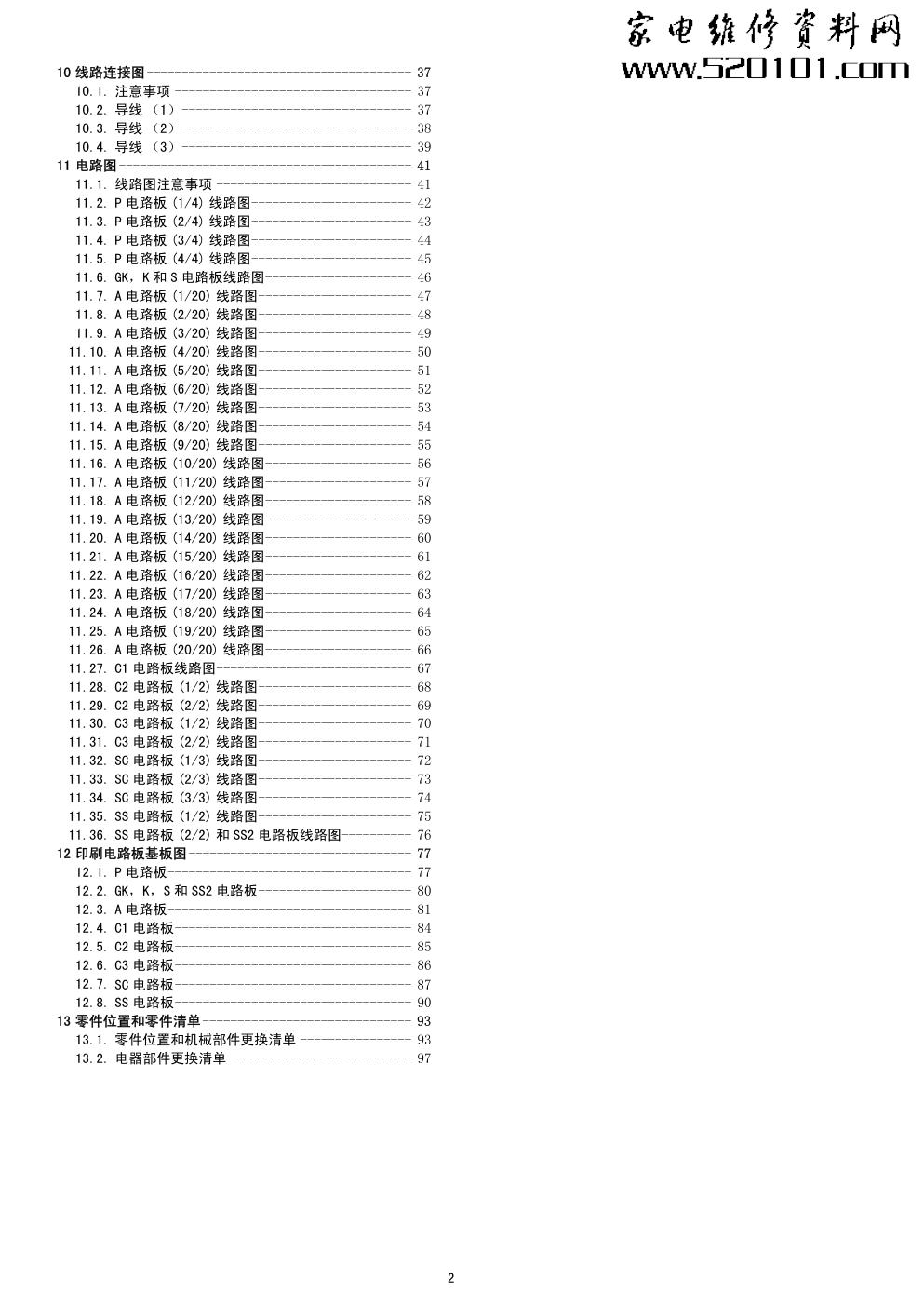 松下TH-P50X10C等离子电视维修手册和图纸-1
