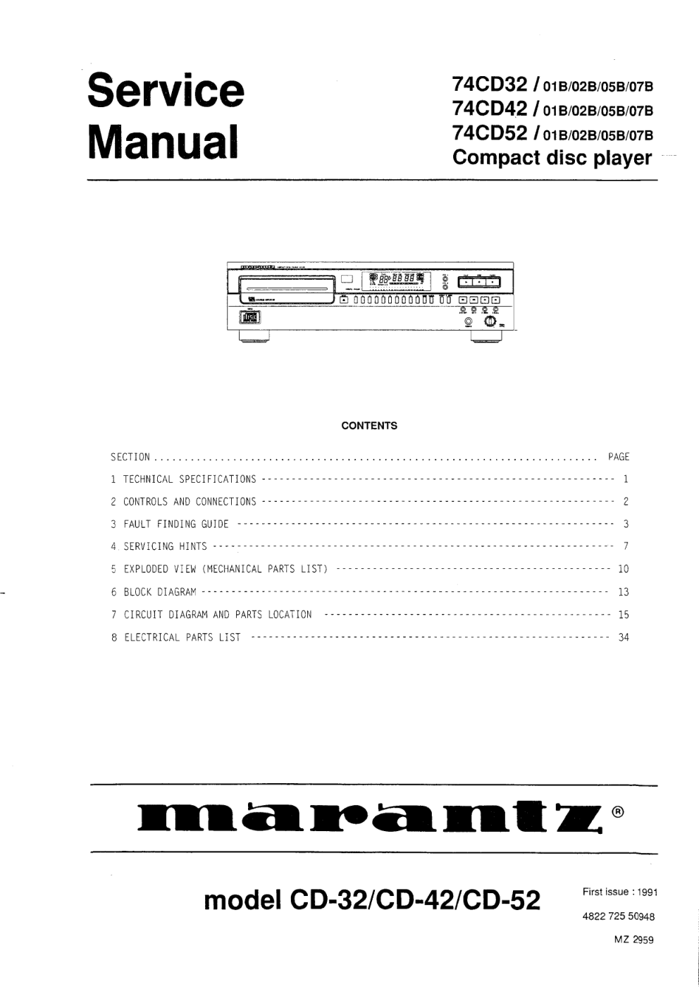马兰士MARANTZ 74CD4202B音响电路图-0