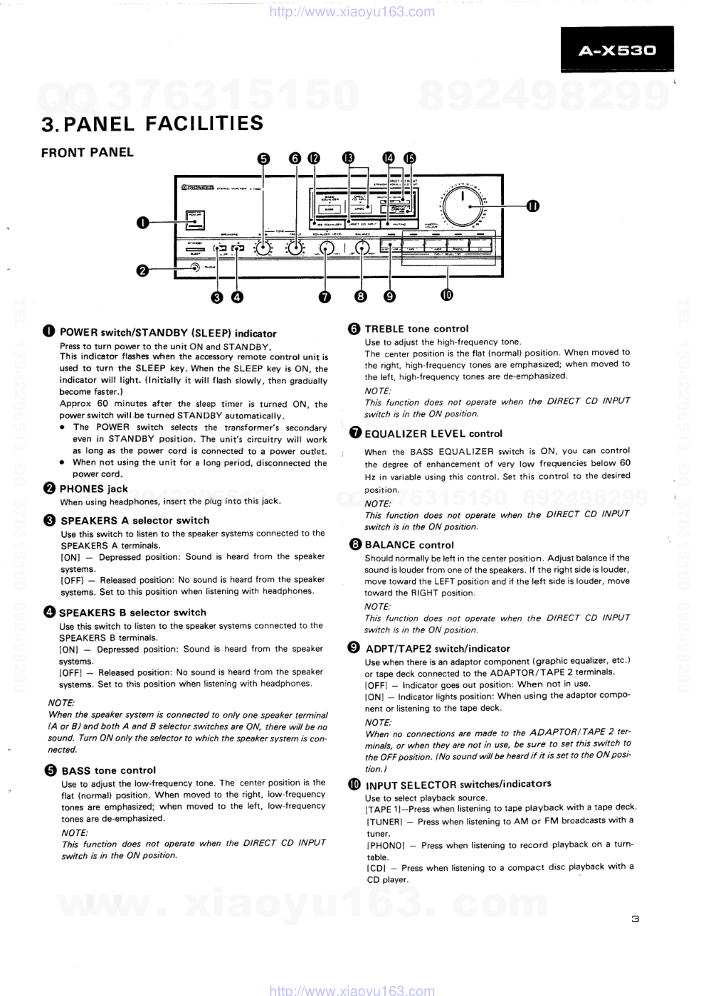 先锋PIONEER A-X530音响电路原理图-8