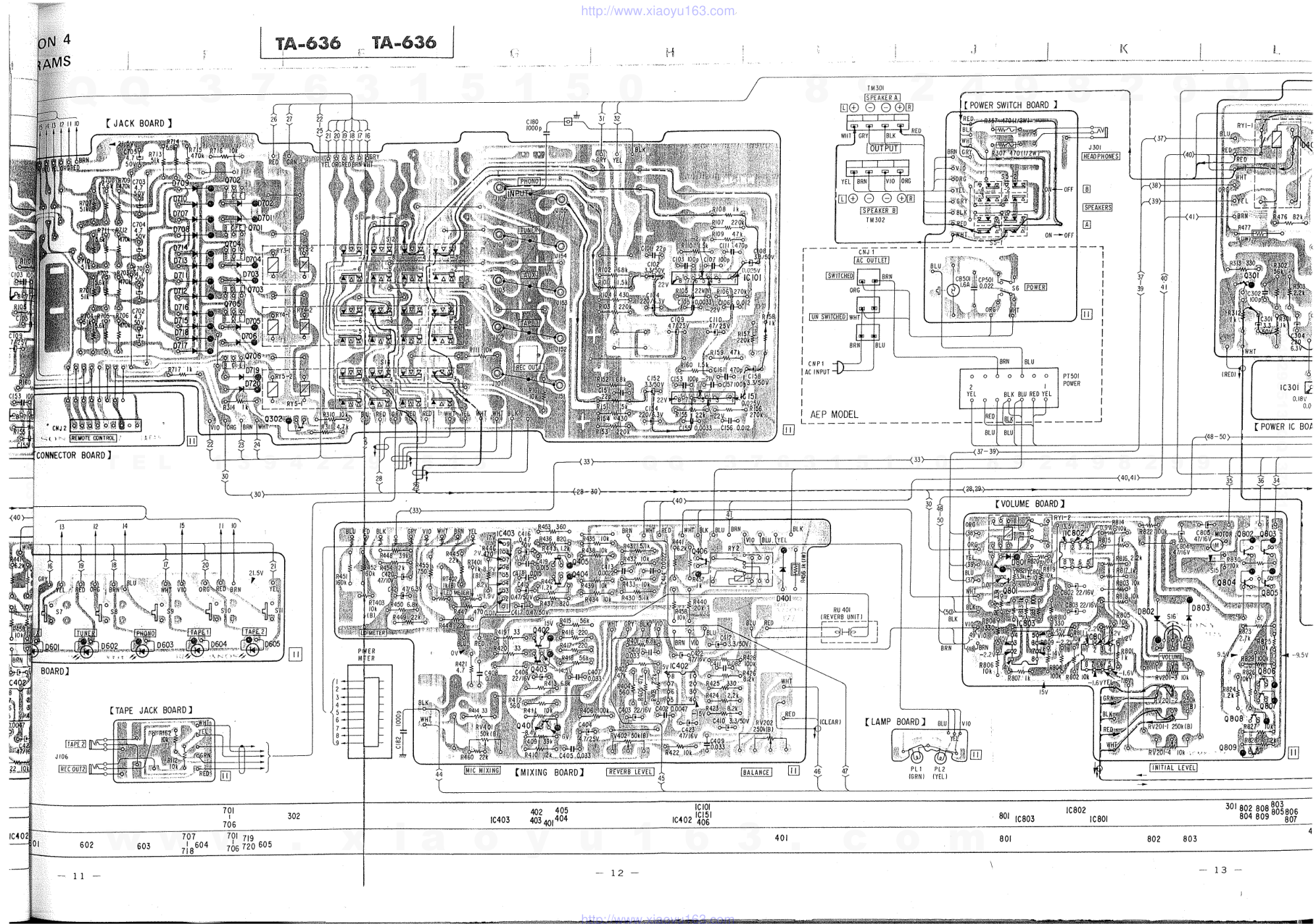 索尼SONY TA-636音响电路原理图-4 索尼SONY TA-636音响电路原理图-4