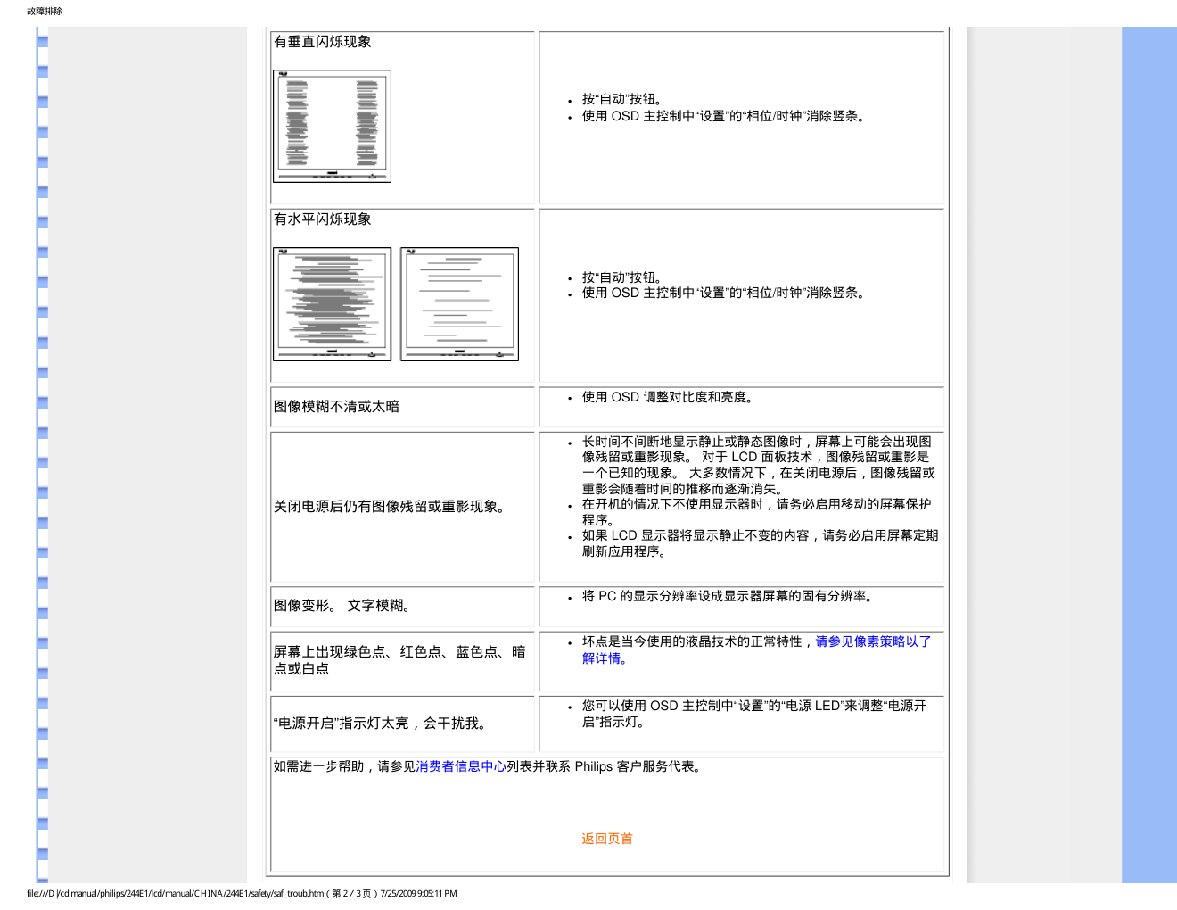 PHILIPS LCD MONITOR 244EI显示器说明书-8