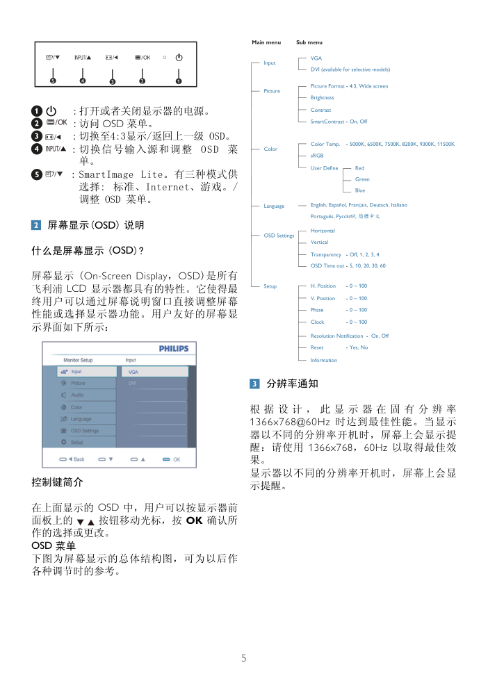 飞利浦191E2SB93液晶显示器说明书-6 飞利浦191E2SB93液晶显示器说明书-6