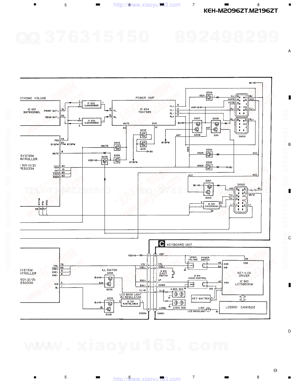 先锋PIONEER KEH-M2096ZT音响电路图-8