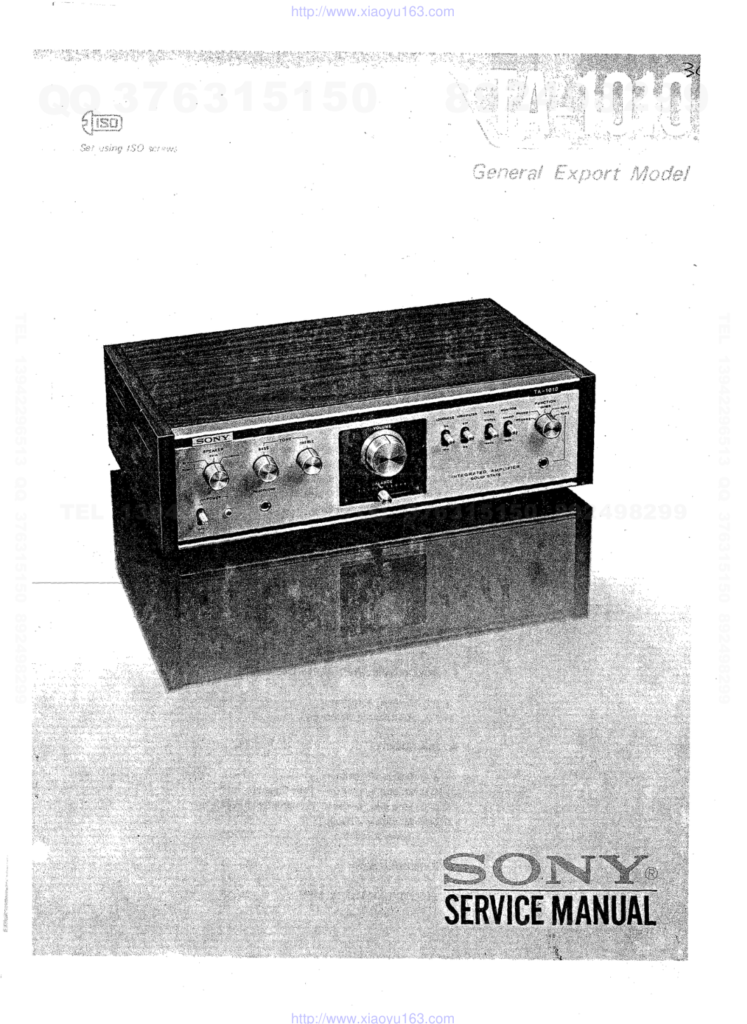 索尼SONY TA-1010音响电路原理图-0 索尼SONY TA-1010音响电路原理图-0