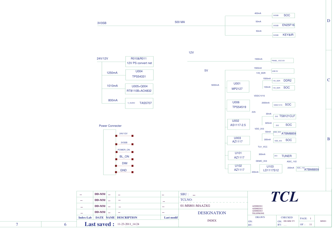 TCL L42E5500A-3D液晶电视(MS801机芯)电路原理图-0 TCL L42E5500A-3D液晶电视(MS801机芯)电路原理图-0