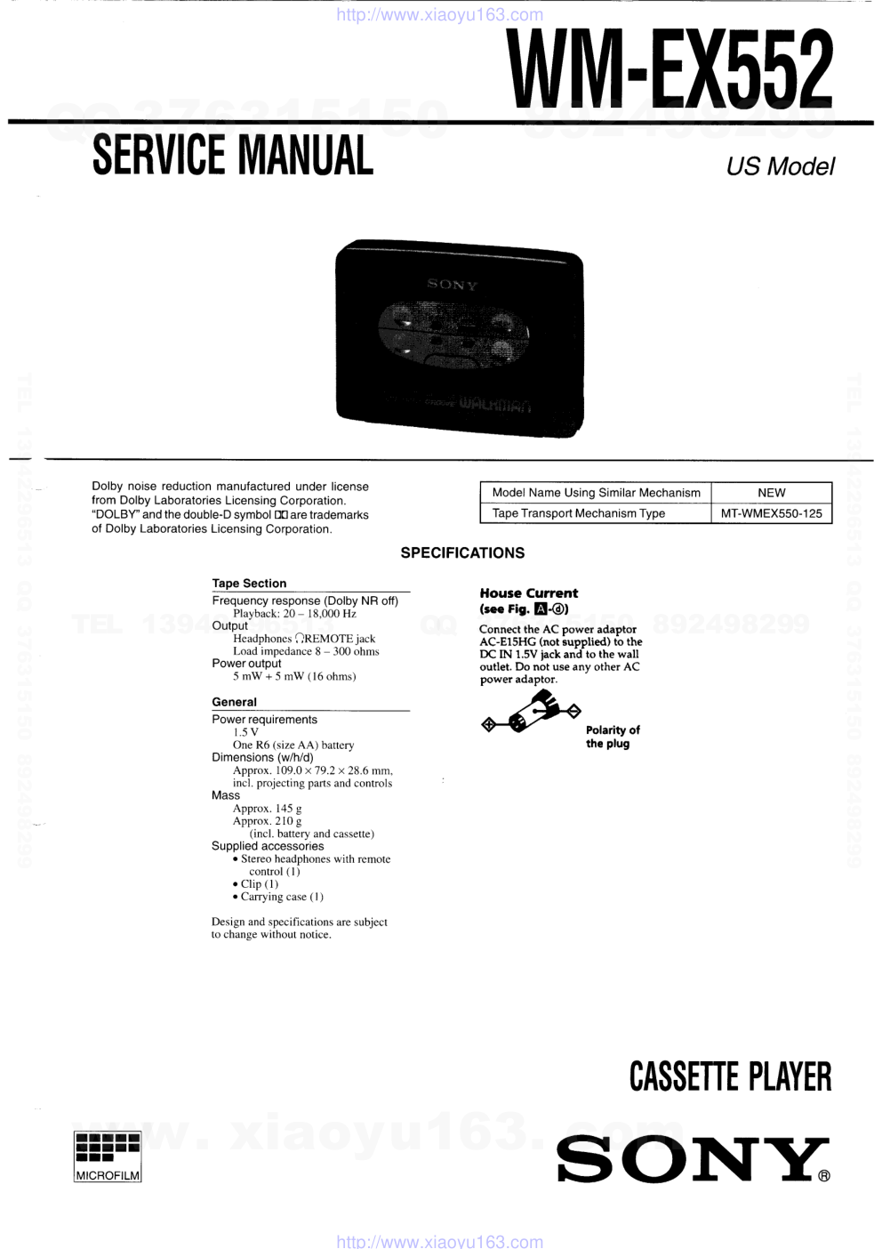 索尼SONY WM-EX552电路图-0
