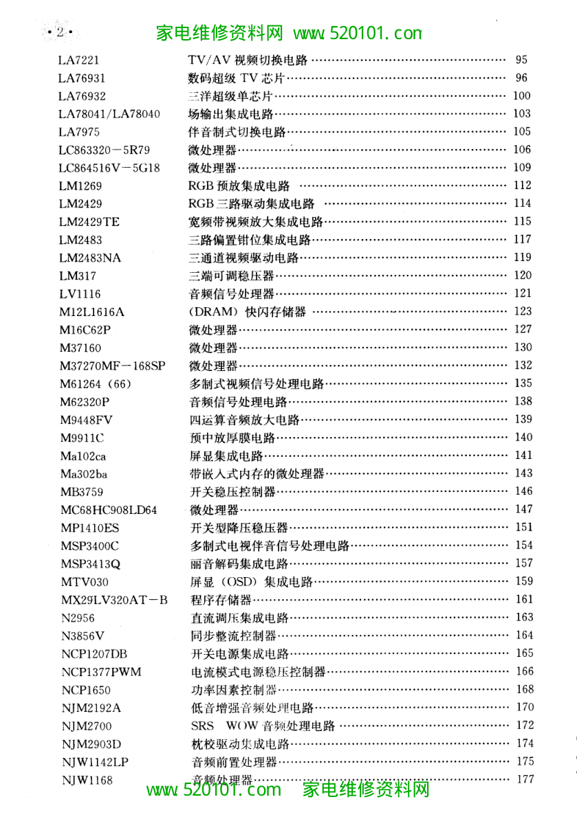 《国产彩电集成电路实用维修手册》-7 《国产彩电集成电路实用维修手册》-7