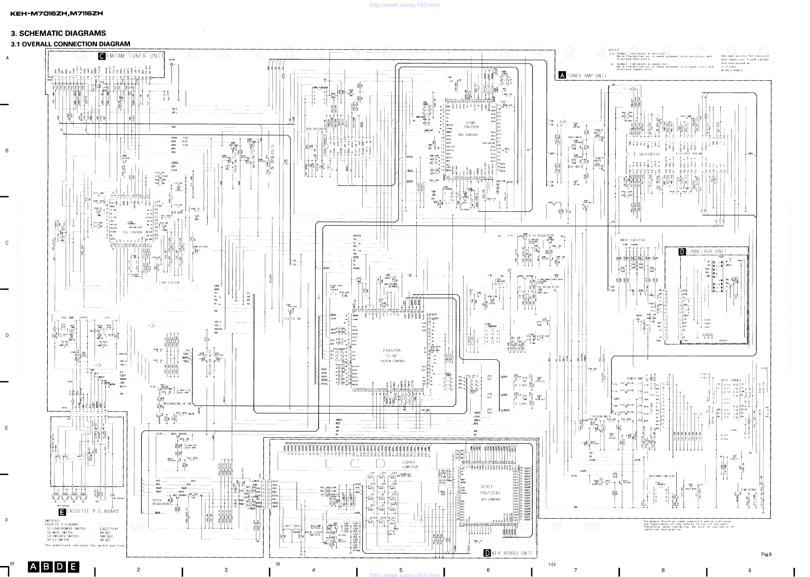 先锋PIONEER KEH-M7016ZH音响电路图-5 先锋PIONEER KEH-M7016ZH音响电路图-5