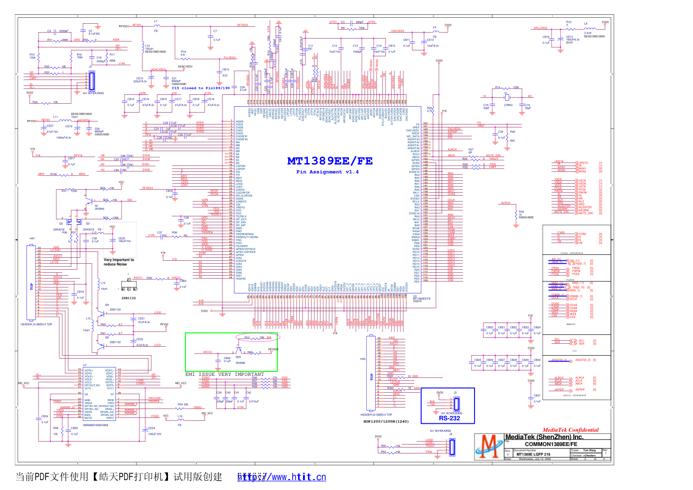 采用MT1389QE(配三洋HD60光头)DVD应用电路-1