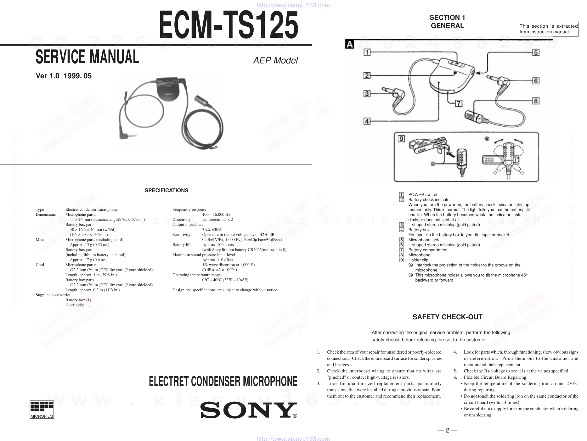 索尼SONY ECM-TS125音响电路原理图-0 索尼SONY ECM-TS125音响电路原理图-0