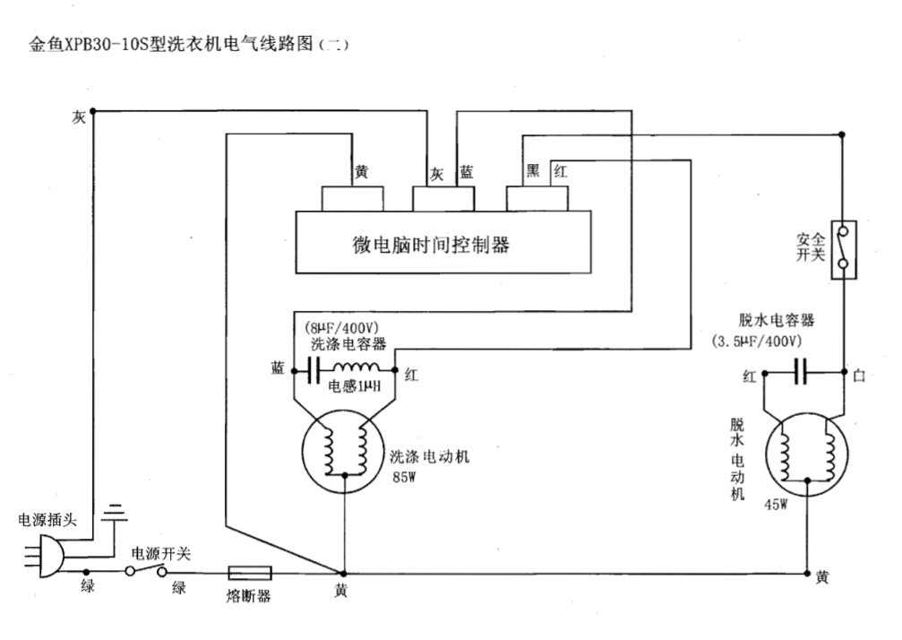 金鱼XPB30-10S洗衣机电路图-1 金鱼XPB30-10S洗衣机电路图-1
