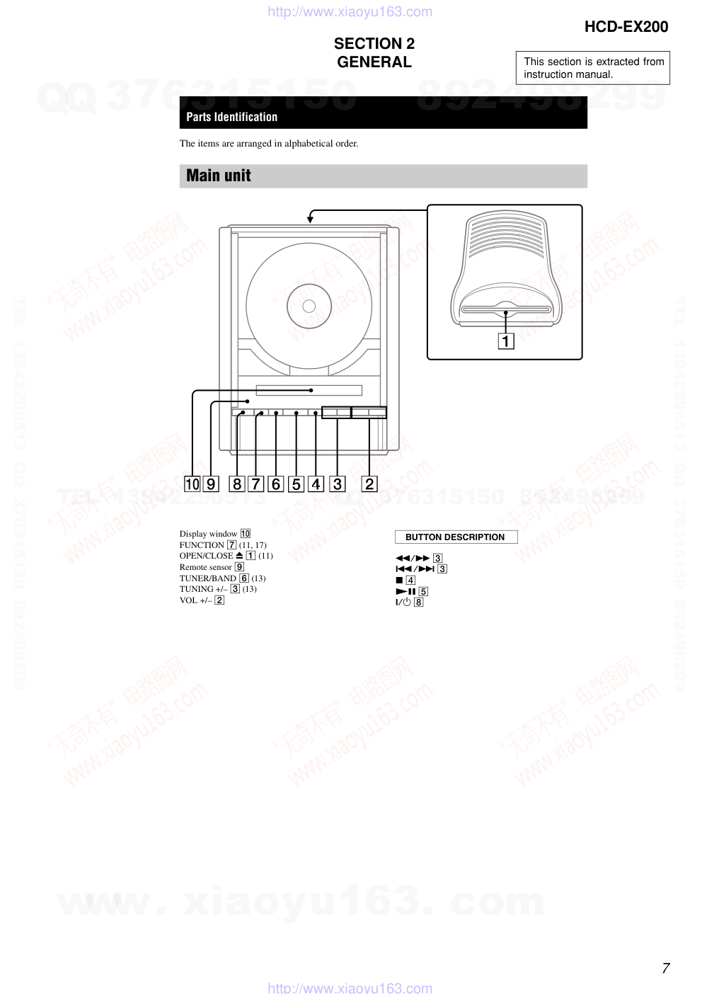索尼SONY HCD-EX200音响电路图-6 索尼SONY HCD-EX200音响电路图-6