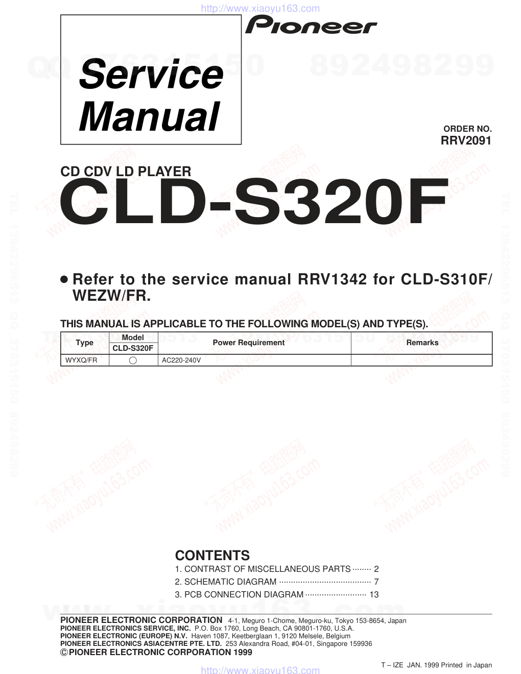 先锋PIONEER CLD-S320F电路图-0 先锋PIONEER CLD-S320F电路图-0