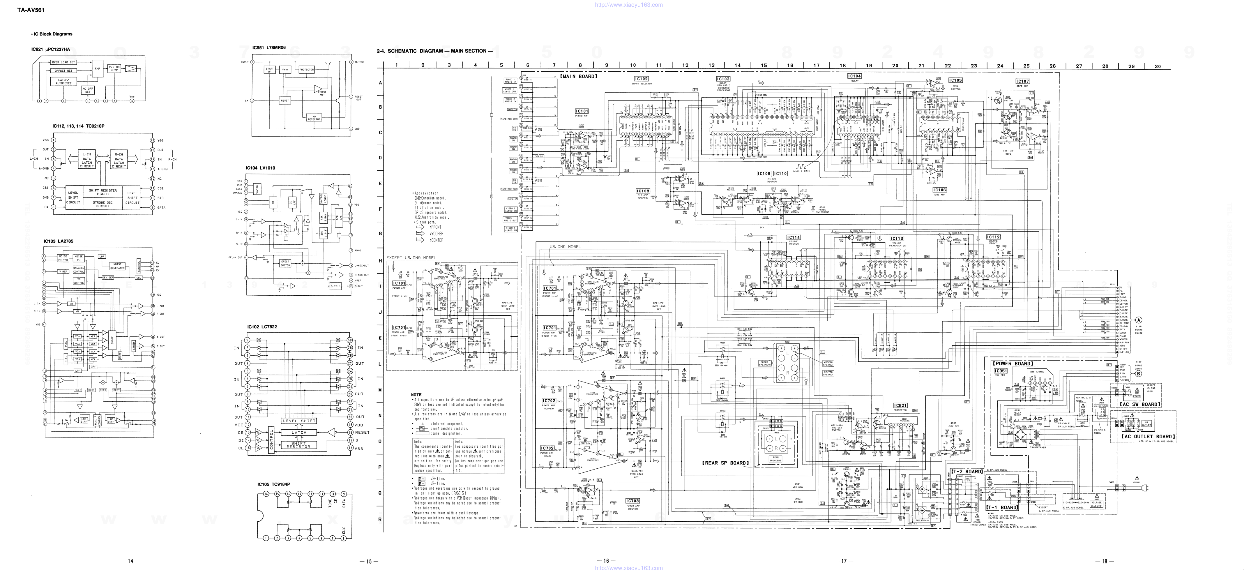 索尼SONY TA-AV561音响电路原理图-7 索尼SONY TA-AV561音响电路原理图-7
