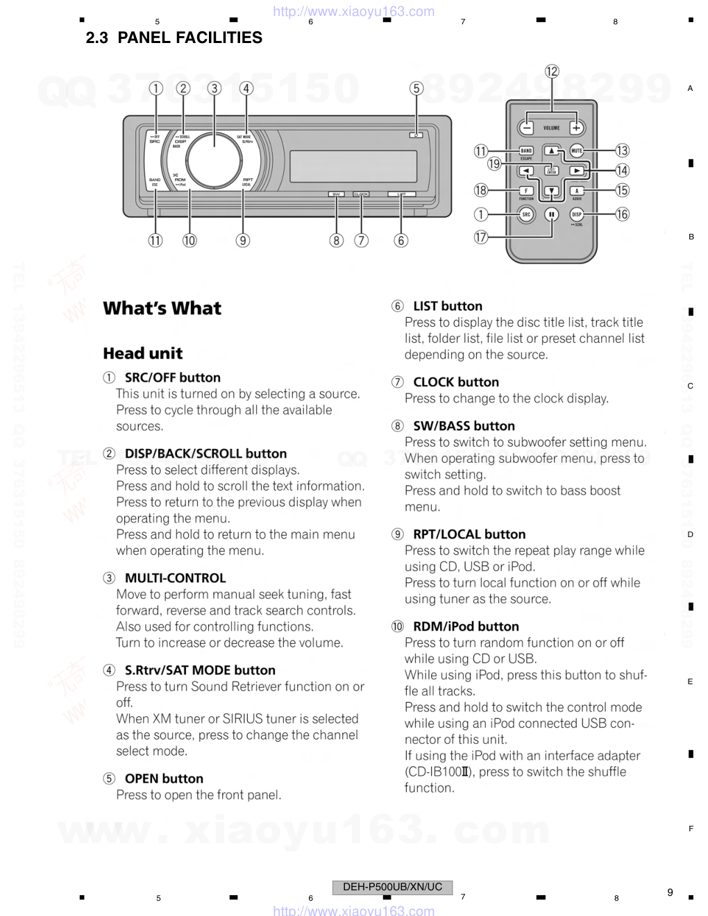先锋PIONEER DEH-P500UBXNUC电路图-8