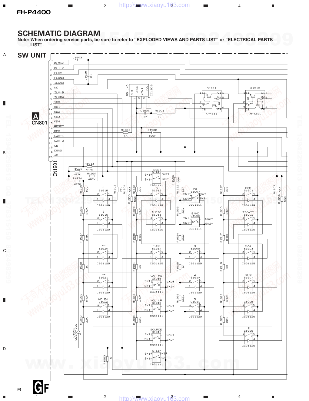 先锋PIONEER FH-P4400音响电路图-5 先锋PIONEER FH-P4400音响电路图-5