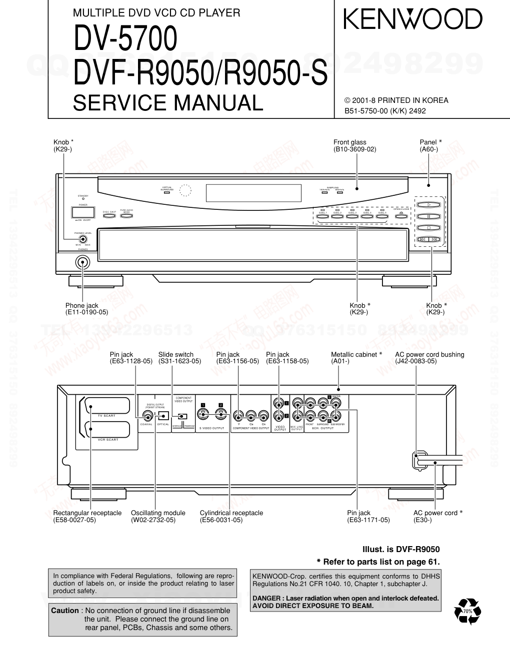 建伍KENWOOD DVF-R9050 双碟CDDVDVCD播放机电路图-0