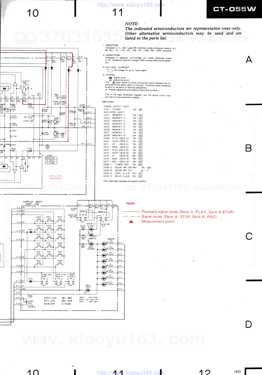 先锋PIONEER CT-055W电路图-4 先锋PIONEER CT-055W电路图-4