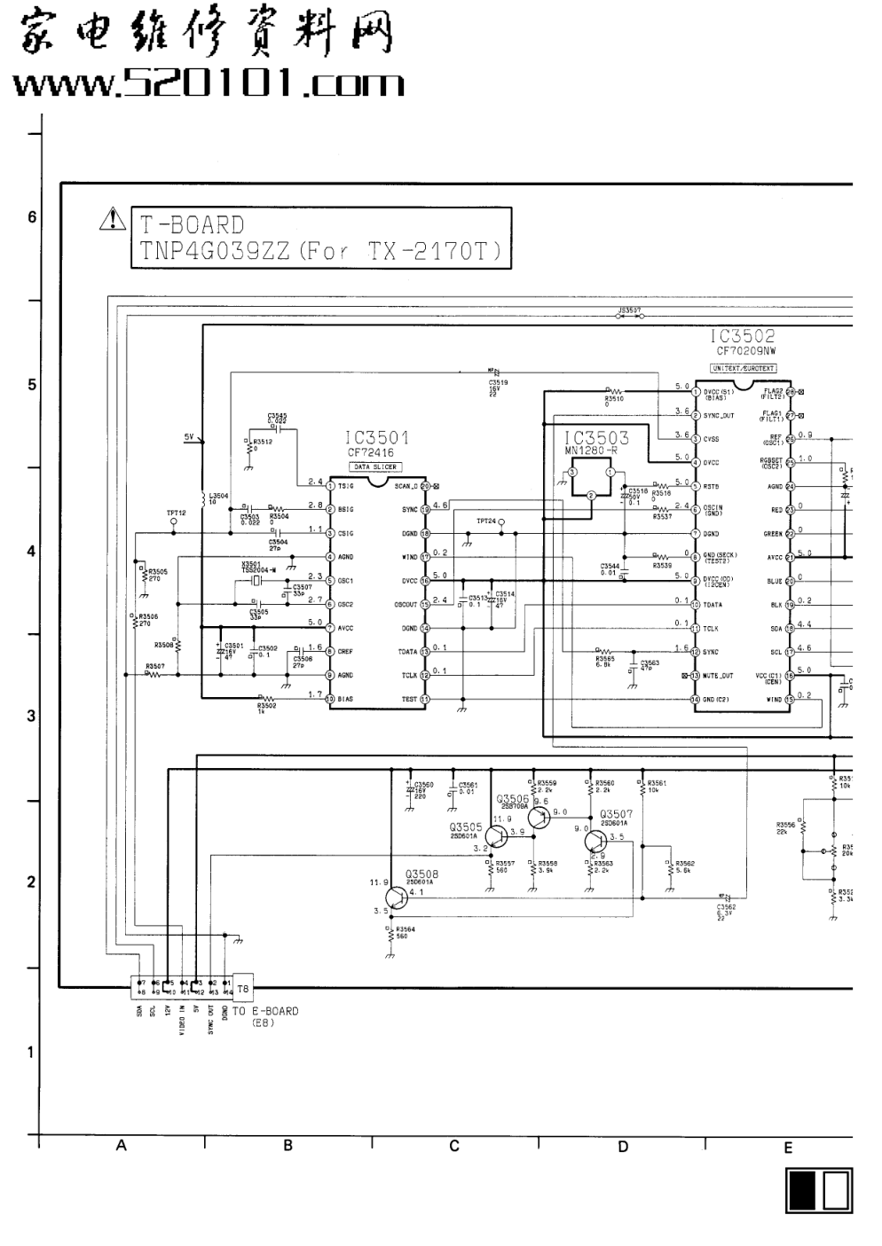 松下TX-2170T彩电原理图-1 松下TX-2170T彩电原理图-1