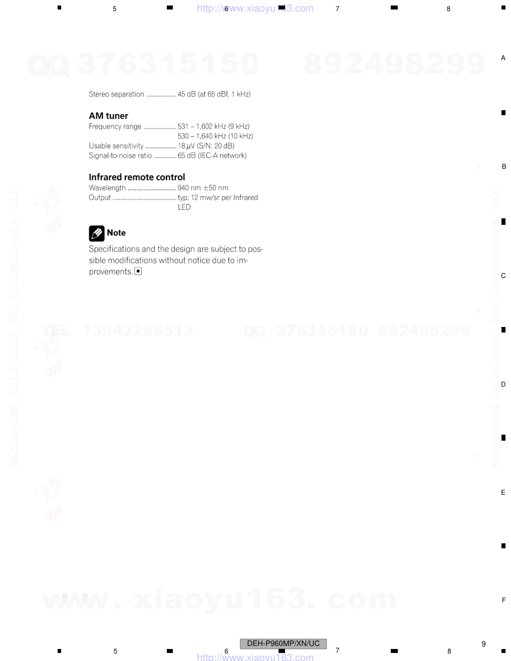 先锋PIONEER DEH-P9650MPXNES电路图-8 先锋PIONEER DEH-P9650MPXNES电路图-8