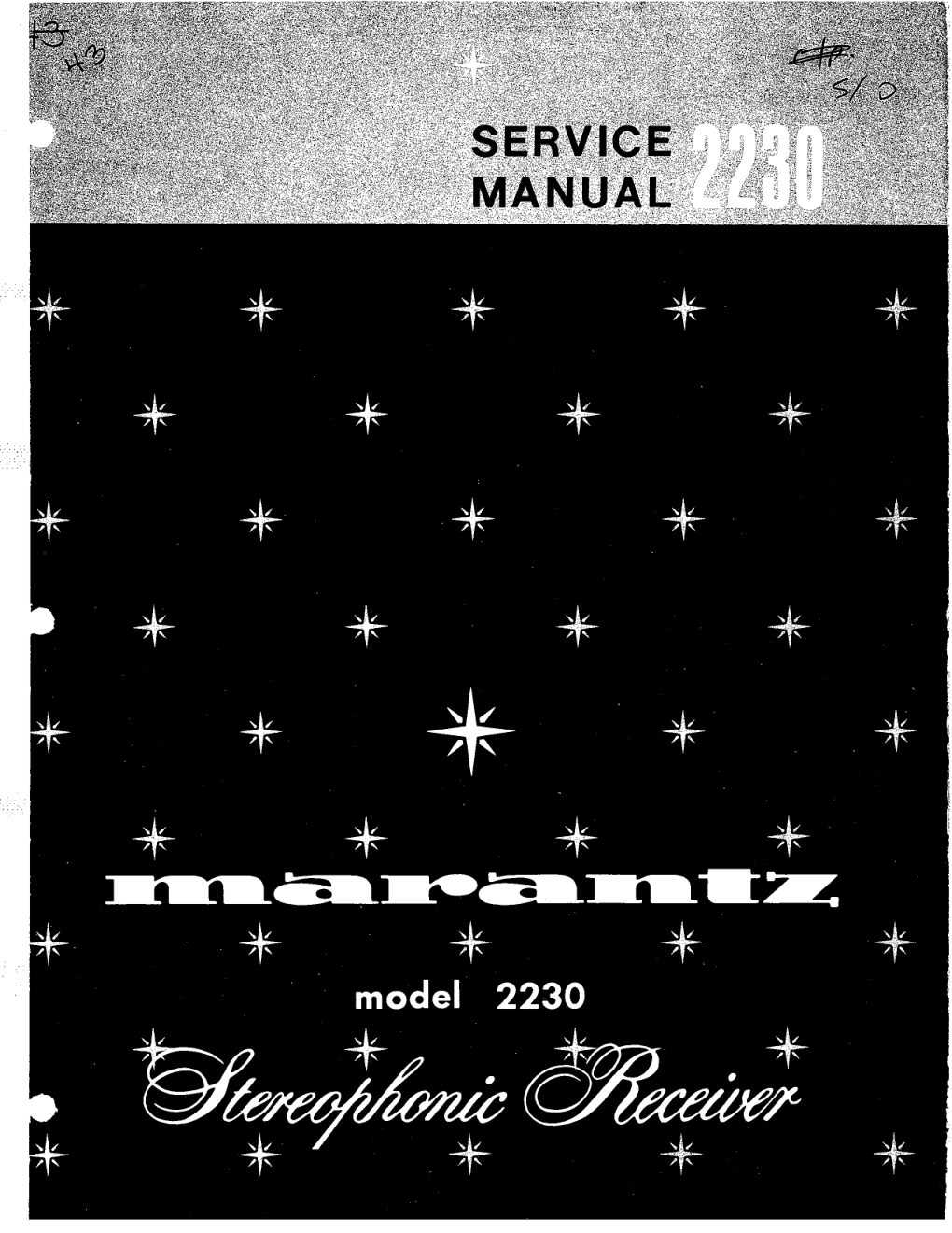 马兰士MARANTZ 2230音响服务手册-0 马兰士MARANTZ 2230音响服务手册-0