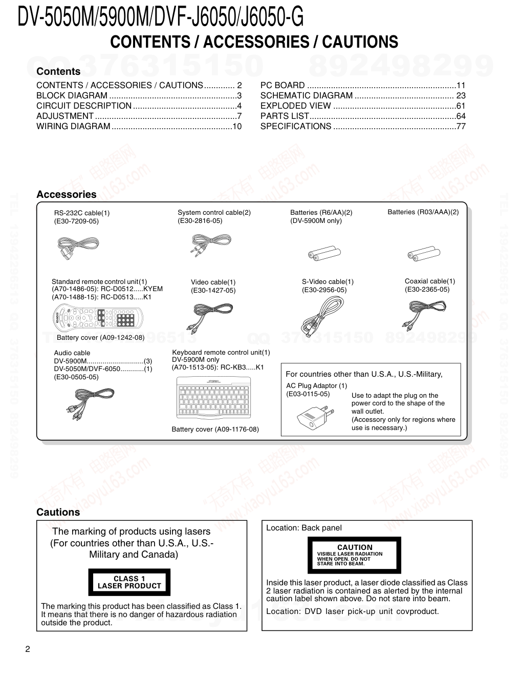 建伍KENWOOD DVF-J6050 双碟CDDVDVCD播放机维修手册-1