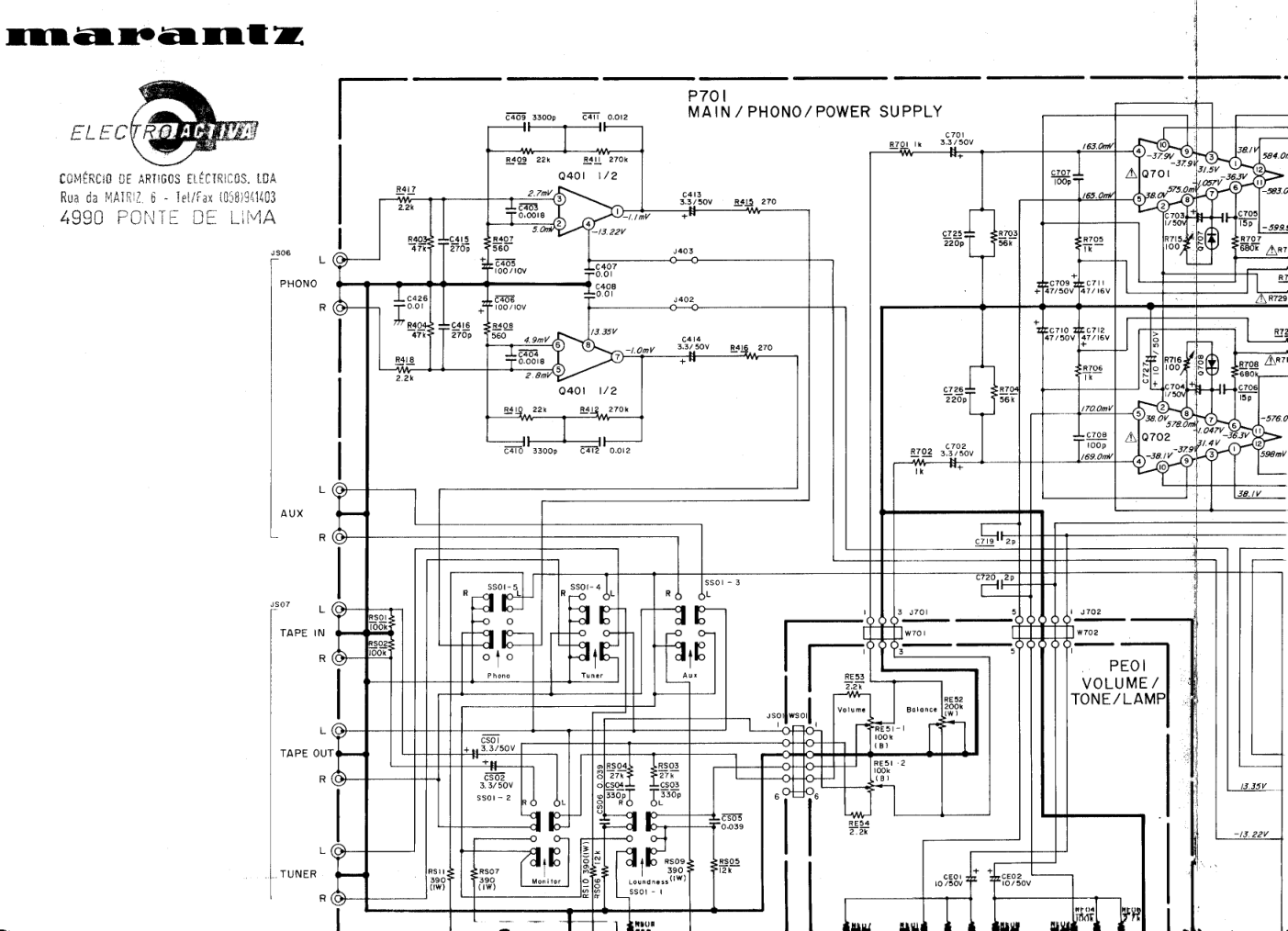 马兰士MARANTZ PM151音响电路图-1 马兰士MARANTZ PM151音响电路图-1