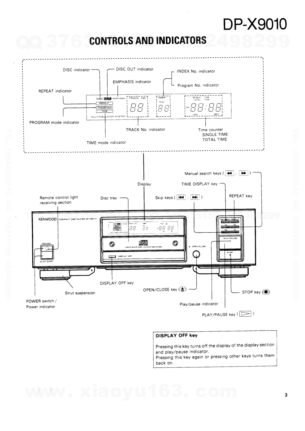 建伍KENWOOD DP-X9010 CD播放机维修手册-2 建伍KENWOOD DP-X9010 CD播放机维修手册-2