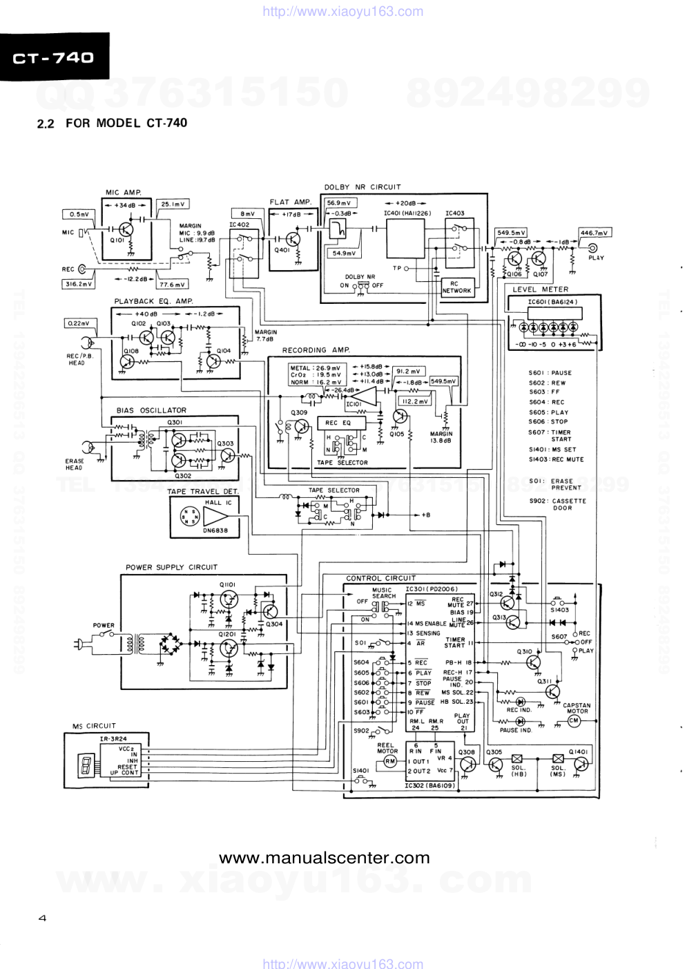 先锋PIONEER CT-740电路图-3