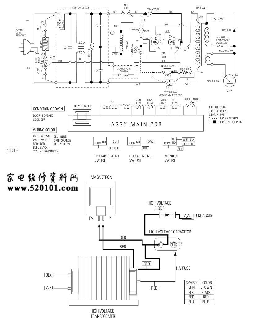 三星CE957微波炉电路图-1