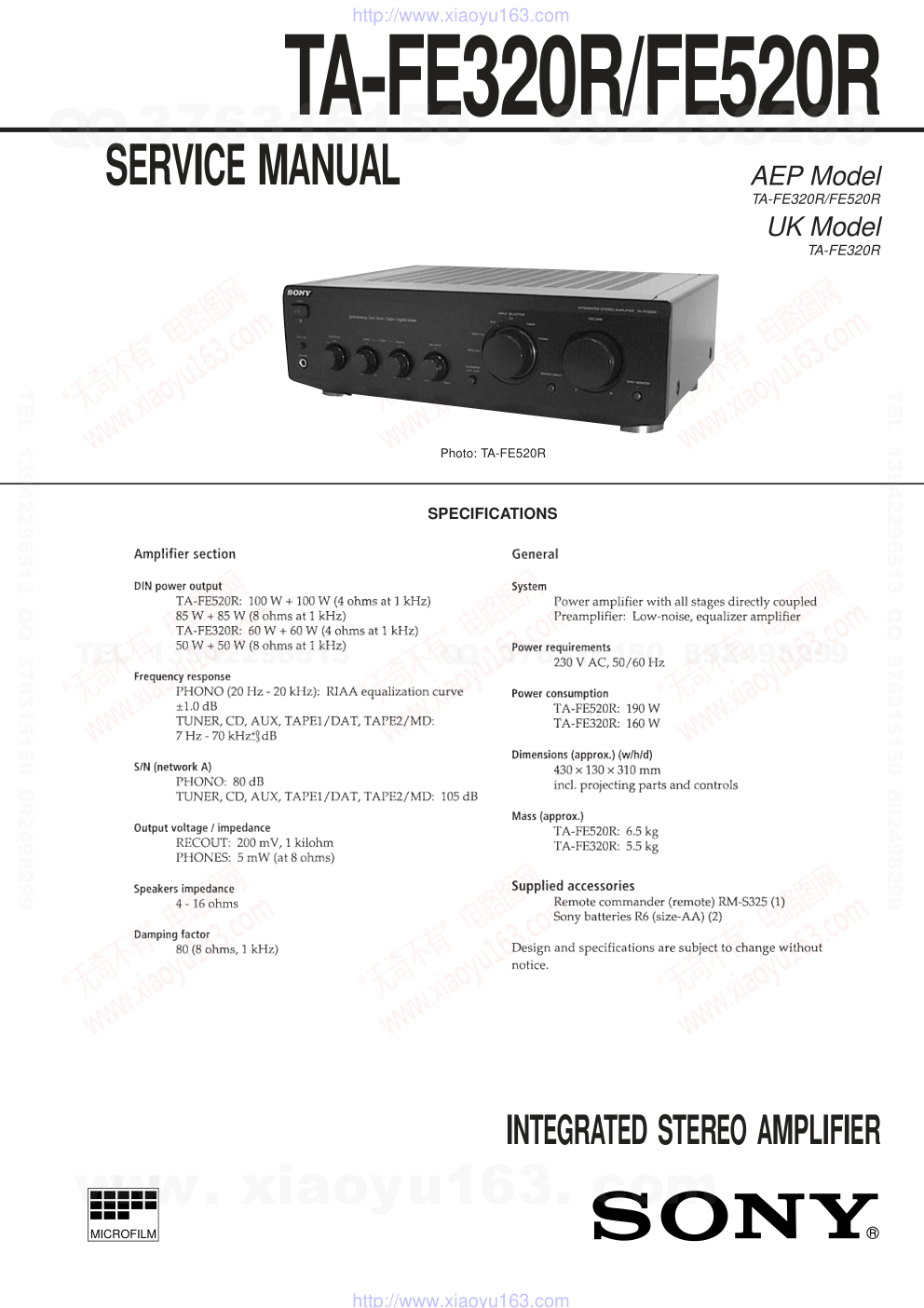 索尼SONY TA-FE320R音响电路原理图-0