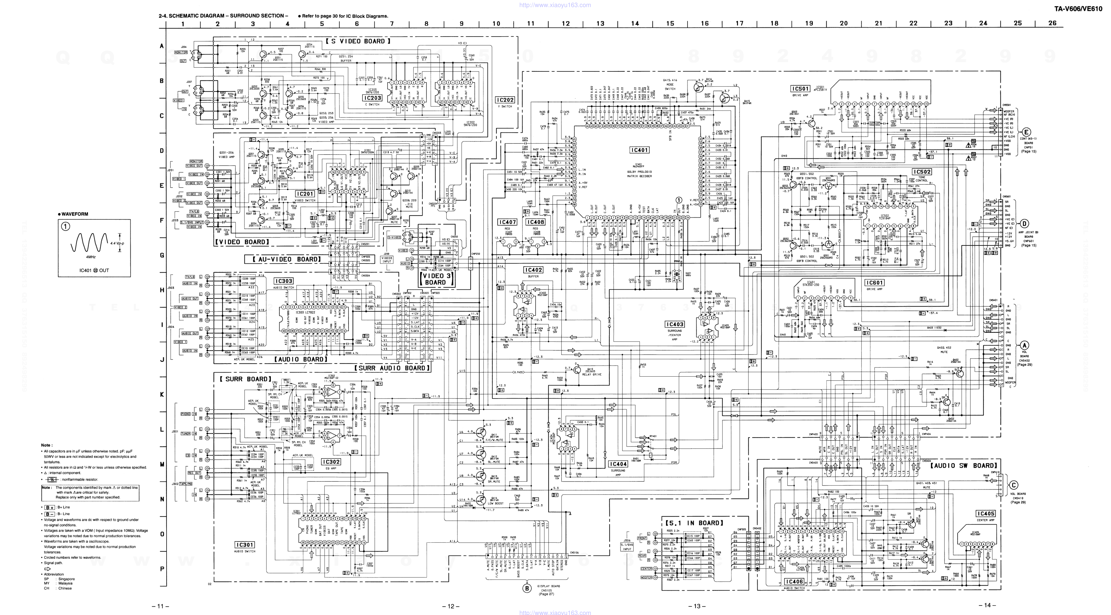 索尼SONY TA-V606电路图-8