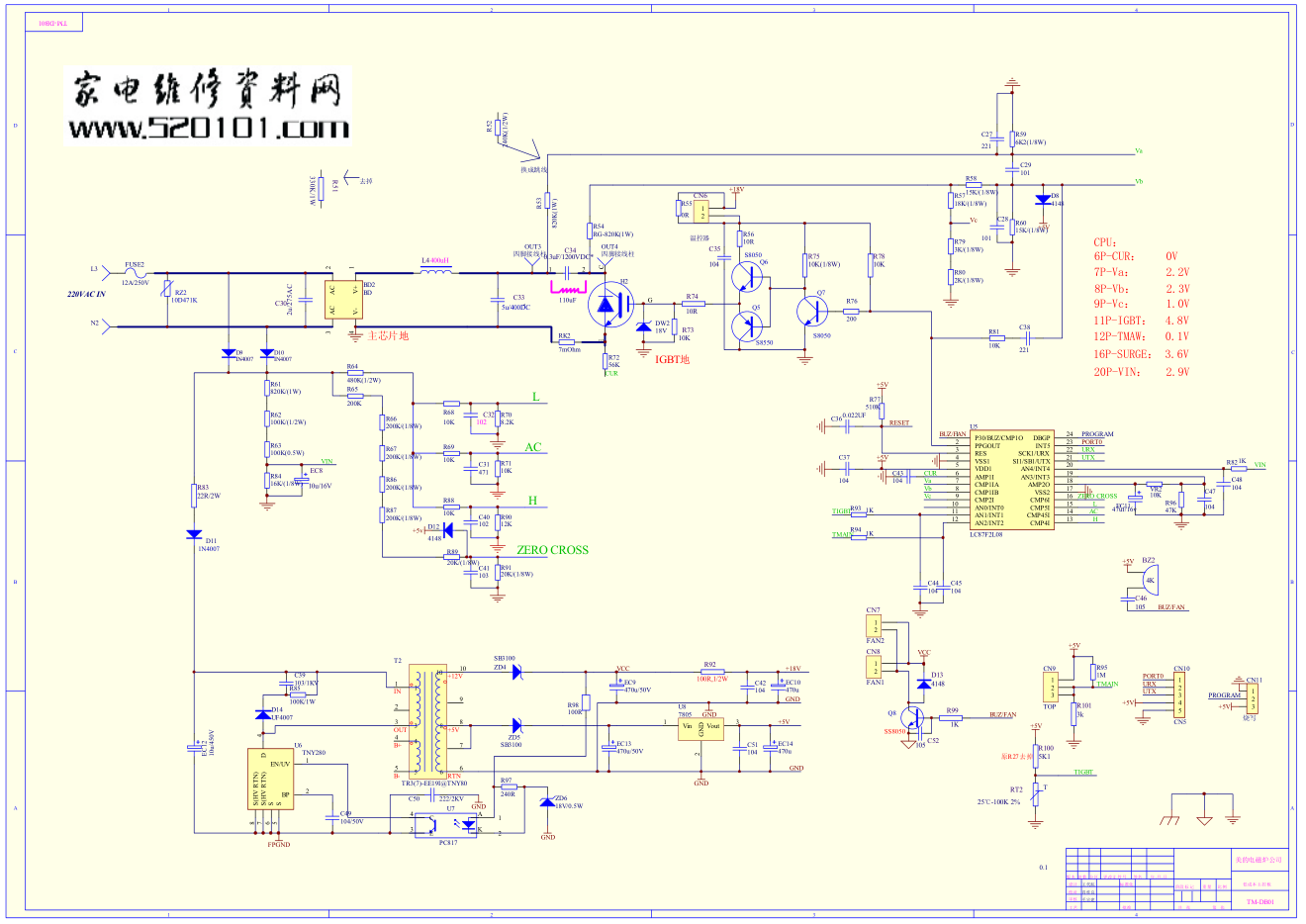 美的C21-RT2112电磁炉电路原理图-0 美的C21-RT2112电磁炉电路原理图-0