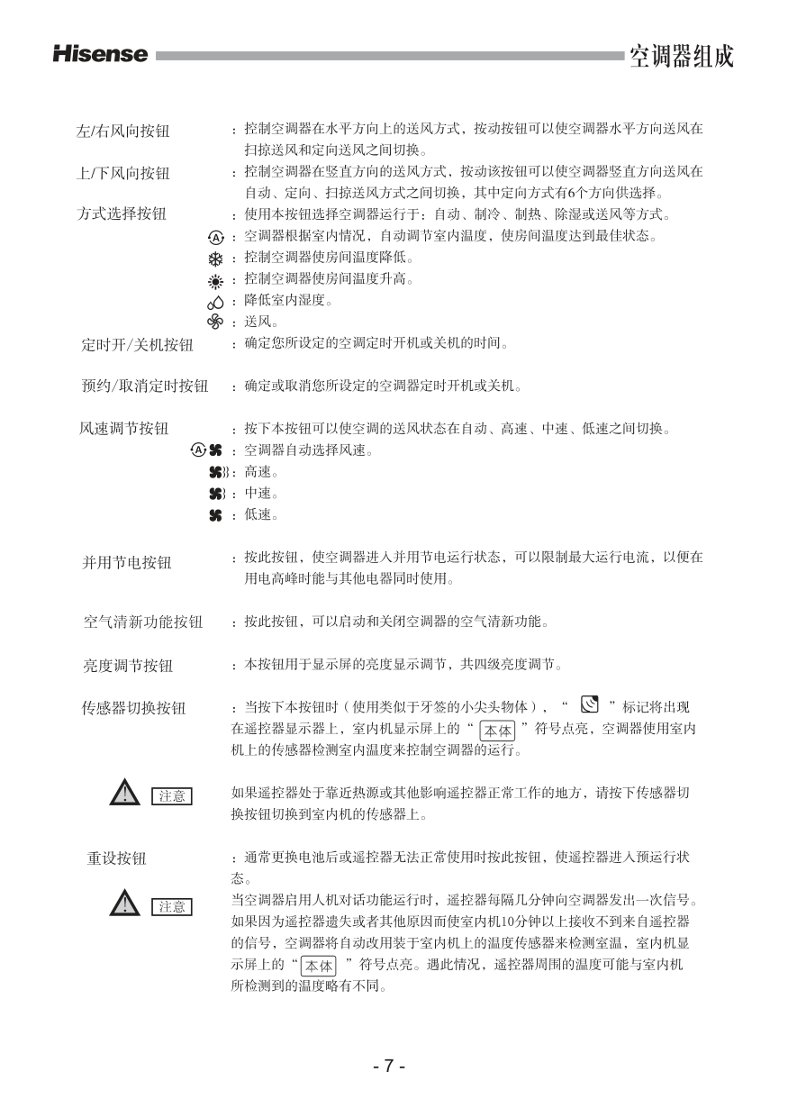 海信空调KFR-50LW27ZBp使用说明书-8 海信空调KFR-50LW27ZBp使用说明书-8
