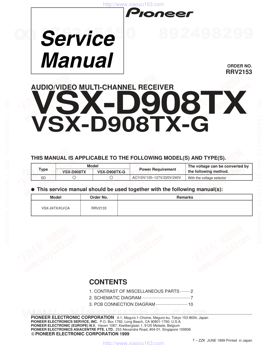 先锋PIONEER VSX-D908TX电路图-0 先锋PIONEER VSX-D908TX电路图-0
