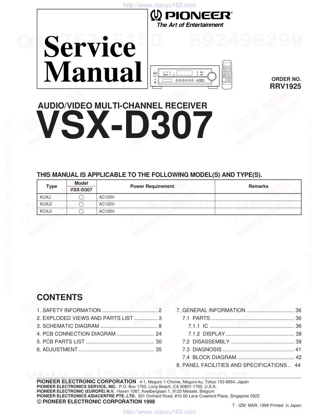 先锋PIONEER VSX-D307电路图-4 先锋PIONEER VSX-D307电路图-4