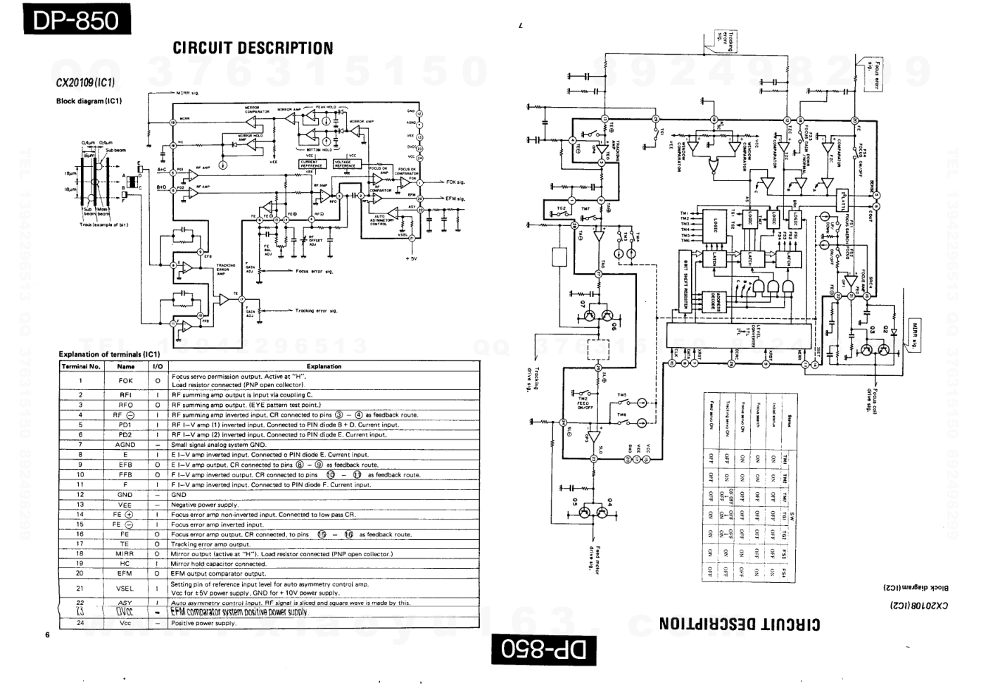 建伍KENWOOD DP-850 CD播放机电路图-4 建伍KENWOOD DP-850 CD播放机电路图-4