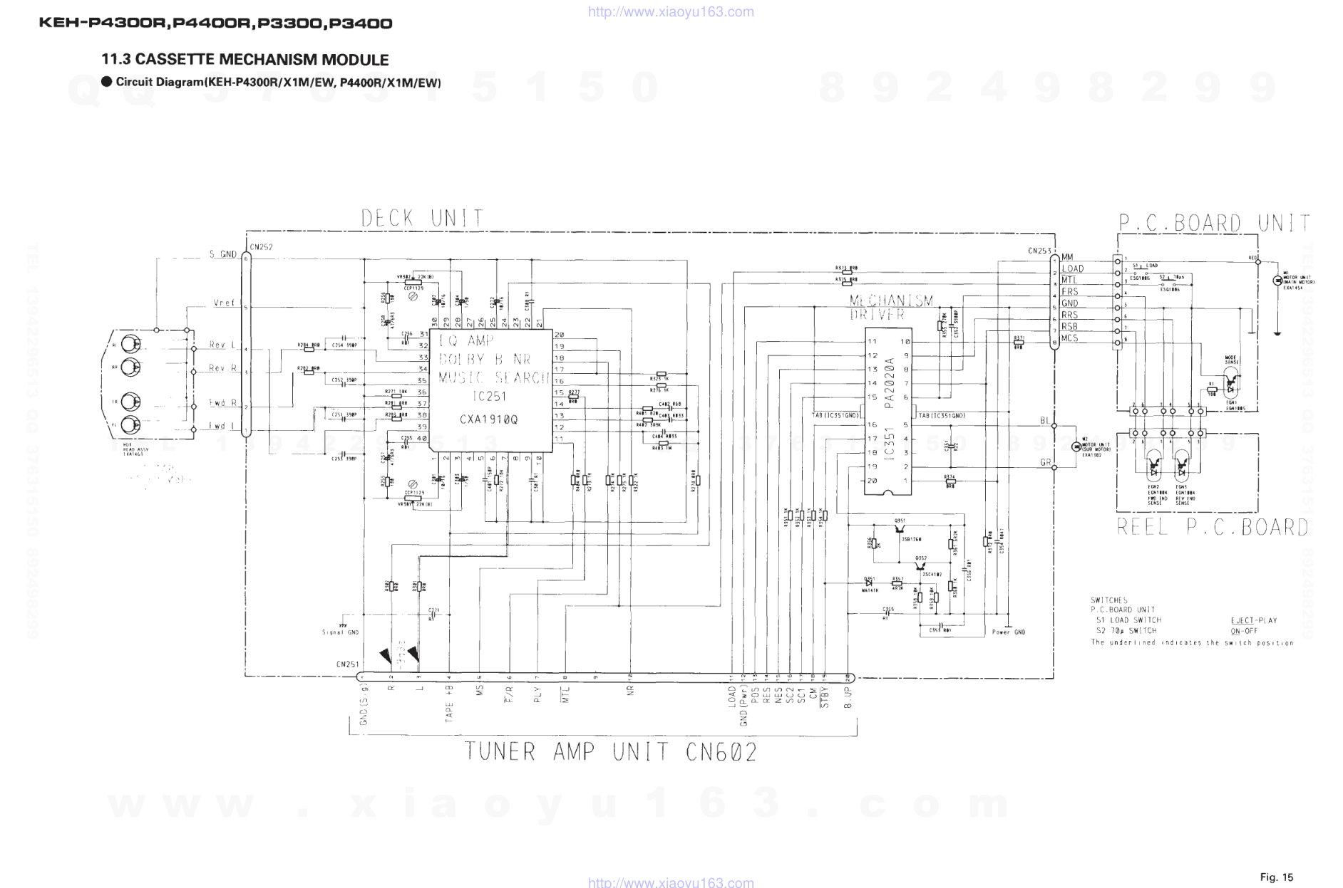 先锋PIONEER KEH-P4400R音响电路图-3