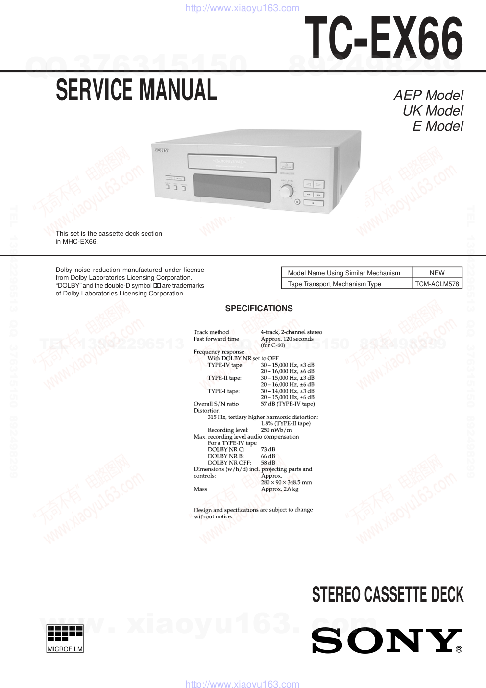 索尼SONY TC-EX66电路图-0
