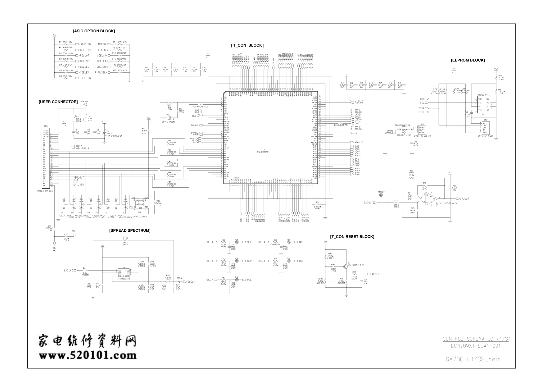 LG液晶屏LC470WX1-SLA1-G31逻辑板电路原理图-0 LG液晶屏LC470WX1-SLA1-G31逻辑板电路原理图-0