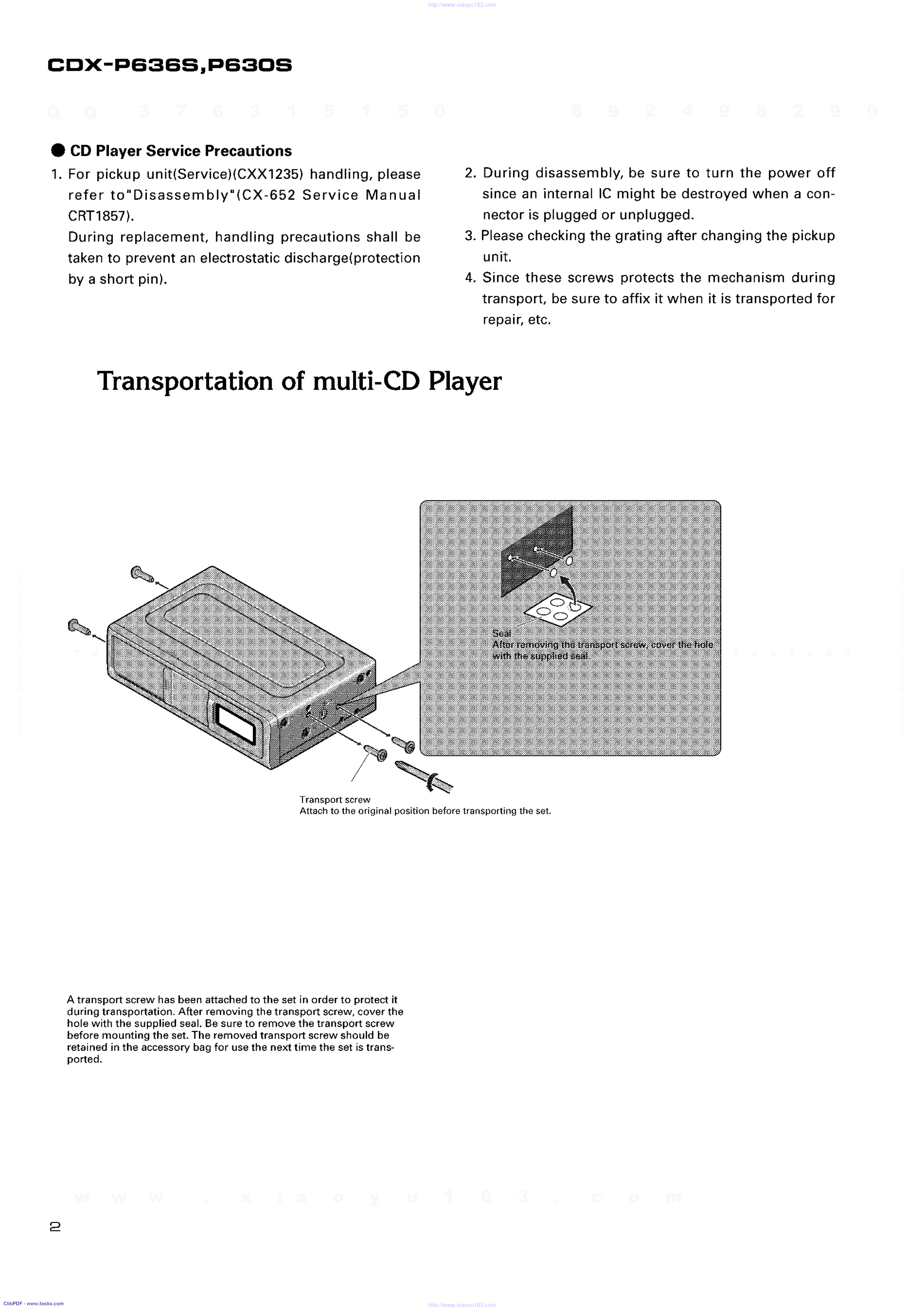 先锋PIONEER CDX-P630S音响电路原理图-1 先锋PIONEER CDX-P630S音响电路原理图-1