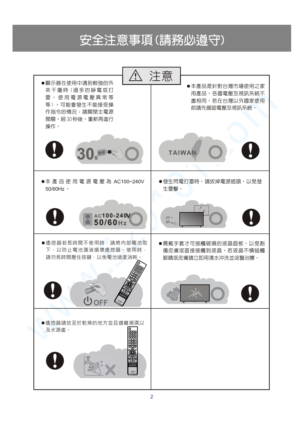 声宝EM-32CT16D液晶电视说明书-2 声宝EM-32CT16D液晶电视说明书-2