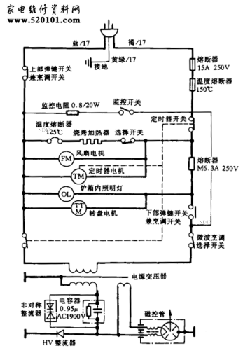 夏普R-5G10(W)型烧烤微波炉电路原理图-0 夏普R-5G10(W)型烧烤微波炉电路原理图-0